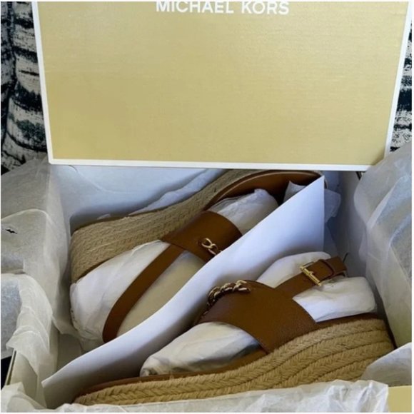 Michael Kors Elsa Wedge Tumbled Leather Luggage WMNS - Picture 3 of 16